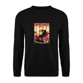 Kitesurfen Kiteboarding Kitesurfer Wassersport - Unisex Pullover - Schwarz - Vorne - Alina (178cm) & Michal (187cm)