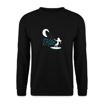 Kite Funny Kitesurfen Kiteboarding Windsurfen Kite - Unisex Pullover - Schwarz - Vorne - Alina (178cm) & Michal (187cm)