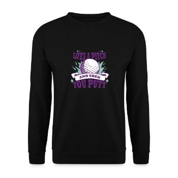 Das Leben Ist Ein Pitch Golf Club Golf Ball Golfer - Unisex Pullover - Schwarz - Vorne - Alina (178cm) & Michal (187cm)