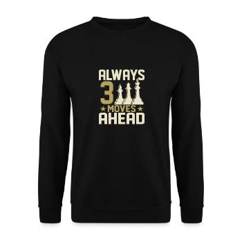 Always 3 Moves Ahead Chess Player Chess Board - Unisex Sweatshirt - black - Front - Alina (178cm) & Michal (187cm)