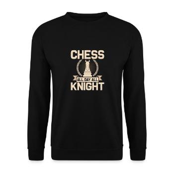 Chess All Day All Knight Chess Board Chess Player - Unisex Pullover - Schwarz - Vorne - Alina (178cm) & Michal (187cm)
