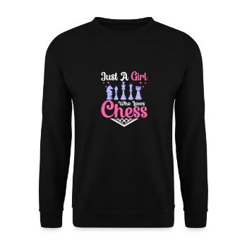 Just A Girl Who Loves Chess Chess Player Chess Bo - Unisex Sweatshirt - black - Front - Alina (178cm) & Michal (187cm)