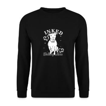 Bulldog Mama Tätowiert Old English Bulldog Mom Tat - Unisex Pullover - Schwarz - Vorne - Alina (178cm) & Michal (187cm)