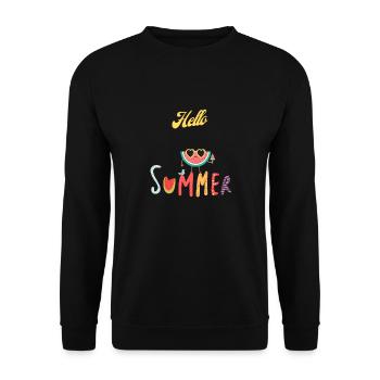 Hello Summer Summer Sun Holiday Sea Beach - Unisex Sweatshirt - black - Front - Alina (178cm) & Michal (187cm)