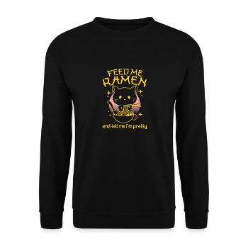Feed Me Ramen And Tell Me I'm Pretty - Ramen Love - Unisex Sweatshirt - black - Front - Alina (178cm) & Michal (187cm)
