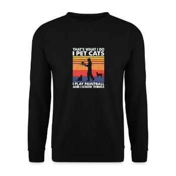 That's What I Do Pet Cats I Play Paintball - Unisex Sweatshirt - black - Front - Alina (178cm) & Michal (187cm)
