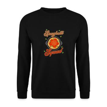 Spaghetti Squad Pâtes Nouilles Cuisine italienne - Sweat-shirt Unisexe - noir - Devant - Alina (178cm) & Michal (187cm)