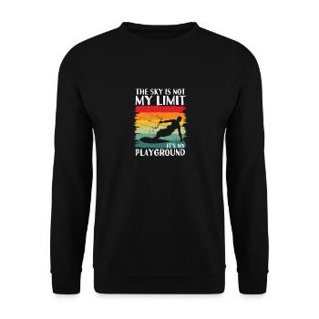 Lustige Kitesurfing Kiteboarding Liebhaber Der - Unisex Pullover - Schwarz - Vorne - Alina (178cm) & Michal (187cm)