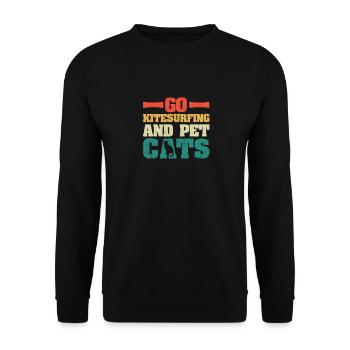 Aller Kitesurf Pet Cats Kitesurfer Cat - Sweat-shirt Unisexe - noir - Devant - Alina (178cm) & Michal (187cm)