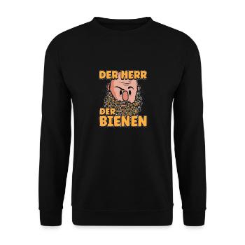 Herr Der Bienen Imker Bienenflüster Biene - Unisex Pullover - Schwarz - Vorne - Alina (178cm) & Michal (187cm)