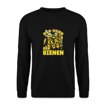 Herr Der Bienen Imker Bienenflüster Biene - Unisex Pullover - Schwarz - Vorne - Alina (178cm) & Michal (187cm)