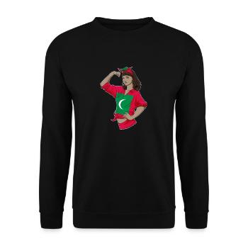 Maldivian Girl Unbreakable Maldivian Heritage - Unisex Sweatshirt - black - Front - Alina (178cm) & Michal (187cm)
