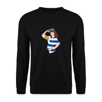 Uruguay Girl Unbreakable I Uruguay Héritage I - Sweat-shirt Unisexe - noir - Devant - Alina (178cm) & Michal (187cm)