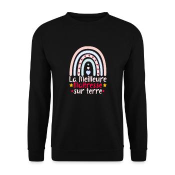 La Meilleure Maîtresse Sur Terre maitresse d'école - Sweat-shirt Unisexe - noir - Devant - Alina (178cm) & Michal (187cm)