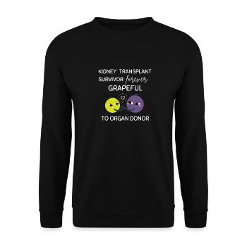 Cute kidney transplant organ recipient survivor - Unisex Sweatshirt - black - Front - Alina (178cm) & Michal (187cm)