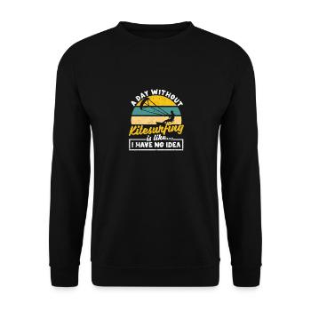 Drôle de kitesurf Ocean Surfer Une journée sans cerf-volant - Sweat-shirt Unisexe - noir - Devant - Alina (178cm) & Michal (187cm)