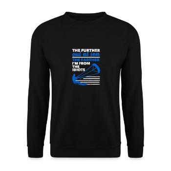 The further out on the sea, the further I am - Unisex Sweatshirt - black - Front - Alina (178cm) & Michal (187cm)