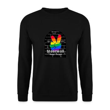 Stonewall 28. Juni 1969 - Vergessen. - Unisex Pullover - Schwarz - Vorne - Alina (178cm) & Michal (187cm)