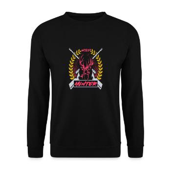 Cool Wild Hunter Awesome Hunting T-Shirt - Unisex Pullover - Schwarz - Vorne - Alina (178cm) & Michal (187cm)