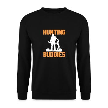 Hunting Buddies Awesome Hunter T-Shirt - Unisex Pullover - Schwarz - Vorne - Alina (178cm) & Michal (187cm)