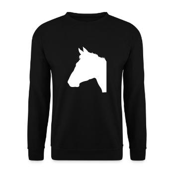 tête de cheval - Sweat-shirt Unisexe - noir - Devant - Alina (178cm) & Michal (187cm)