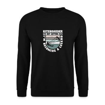 Kiteboarder Ich werde nicht alt, ich werde eine - Unisex Pullover - Schwarz - Vorne - Alina (178cm) & Michal (187cm)