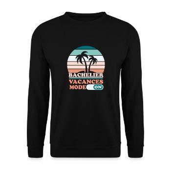 Cadeau Bachelier Bac Félicitation Baccalauréat - Sweat-shirt Unisexe - noir - Devant - Alina (178cm) & Michal (187cm)