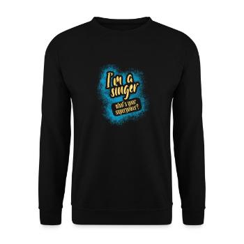 I'm singer podcast microphone - Unisex Sweatshirt - black - Front - Alina (178cm) & Michal (187cm)