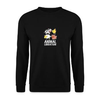 Tierbefreiung Vieh Veganer Tiere, Keine Nahrung - Unisex Pullover - Schwarz - Vorne - Alina (178cm) & Michal (187cm)
