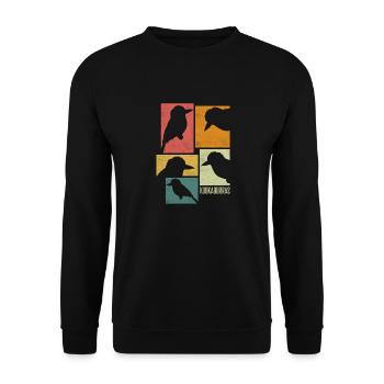 Kookaburra Birder Birdwatcher Ornithology Birds - Unisex Sweatshirt - black - Front - Alina (178cm) & Michal (187cm)