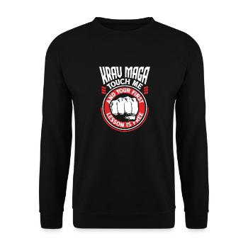 Martial Arts Self Defense Krav Maga Quote - Unisex Pullover - Schwarz - Vorne - Alina (178cm) & Michal (187cm)