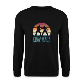 Martial Arts Self Defense Krav Maga Silhouette - Unisex Pullover - Schwarz - Vorne - Alina (178cm) & Michal (187cm)