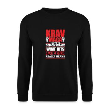 Martial Arts Self Defense Krav Maga Female - Unisex Pullover - Schwarz - Vorne - Alina (178cm) & Michal (187cm)