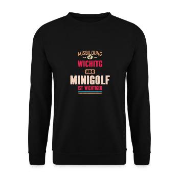 Funny Sayings Design Minigolf Cool Saying - Unisex Sweatshirt - black - Front - Alina (178cm) & Michal (187cm)