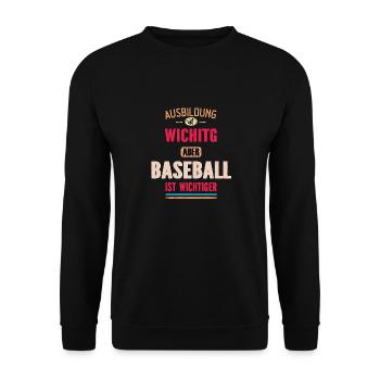 Lustiges Sprüche Design Baseball Cooler Spruch - Unisex Pullover - Schwarz - Vorne - Alina (178cm) & Michal (187cm)