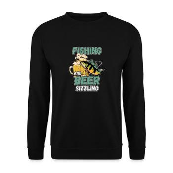 Pêche et bières sifflement pêche Mot à la ligne - Sweat-shirt Unisexe - noir - Devant - Alina (178cm) & Michal (187cm)