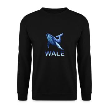 Blauer Wal - Unisex Pullover - Schwarz - Vorne - Alina (178cm) & Michal (187cm)