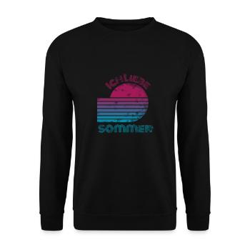 Cool Retro Design Été Amour Plage Palmiers - Sweat-shirt Unisexe - noir - Devant - Alina (178cm) & Michal (187cm)