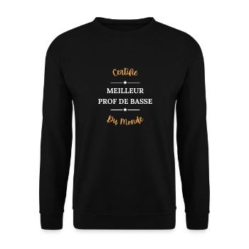 Certifié meilleur prof de basse du monde - Sweat-shirt Unisexe - noir - Devant - Alina (178cm) & Michal (187cm)