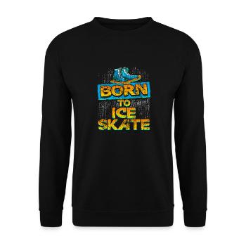 Vintage Born To Ice Skate Cool Skating T-Shirt - Sweat-shirt Unisexe - noir - Devant - Alina (178cm) & Michal (187cm)