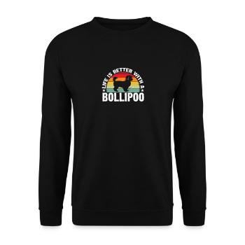 Bollipoo Chien Race De Chien Cadeau Chien Bollipoo - Sweat-shirt Unisexe - noir - Devant - Alina (178cm) & Michal (187cm)