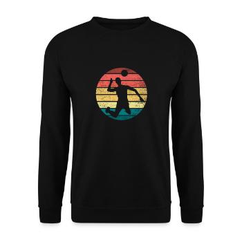 Volleyball Angriff - Unisex Pullover - Schwarz - Vorne - Alina (178cm) & Michal (187cm)