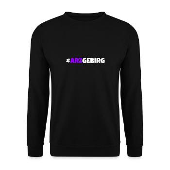 Arzgebirg mei Haamit - Unisex Pullover - Schwarz - Vorne - Alina (178cm) & Michal (187cm)