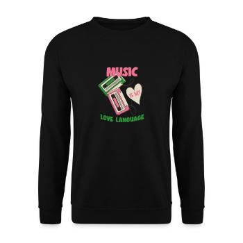Music Is My Love Language mixtape retro cassettes - Unisex Sweatshirt - black - Front - Alina (178cm) & Michal (187cm)