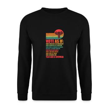 Stimmen Sie ab, als ob pro Choice - Unisex Pullover - Schwarz - Vorne - Alina (178cm) & Michal (187cm)