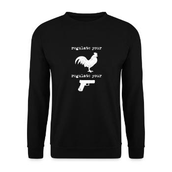 Regulate your cock Regulate your guns - Unisex Sweatshirt - black - Front - Alina (178cm) & Michal (187cm)