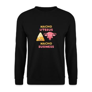 Nacho Utérus Nacho Business - Sweat-shirt Unisexe - noir - Devant - Alina (178cm) & Michal (187cm)