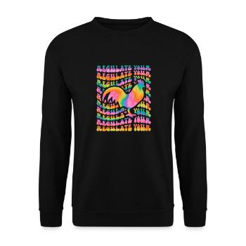Régulez votre teinture de cravate de coq - Sweat-shirt Unisexe - noir - Devant - Alina (178cm) & Michal (187cm)