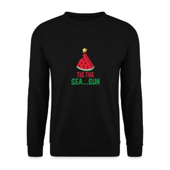 Lustiger Sommer Strandurlaub Wasser Melone Weihnachten - Unisex Pullover - Schwarz - Vorne - Alina (178cm) & Michal (187cm)