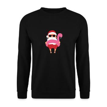 Drôle d’été Vacances à la plage Rose Flamant Christma - Sweat-shirt Unisexe - noir - Devant - Alina (178cm) & Michal (187cm)